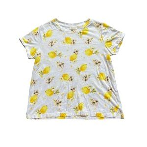 Meadow Rue by Anthropolgie Lemons White Short Sleeve Tee Size XSP